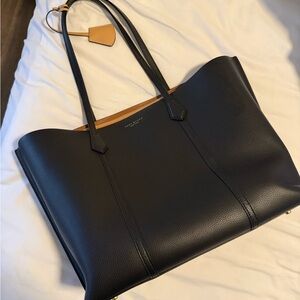 Tory Burch Black Leather Tote Bag